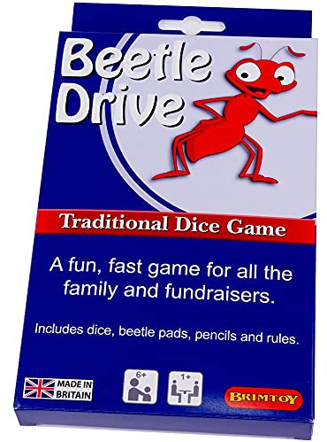 Brimtoy Beetle Drive Traditional Dice Game for Ages 5+ - Supplied with 2 Pads, Dice and Instructions