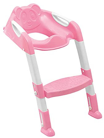 SQ Professional Teddie Children Training Toilet Ladder with Steps (Pink)