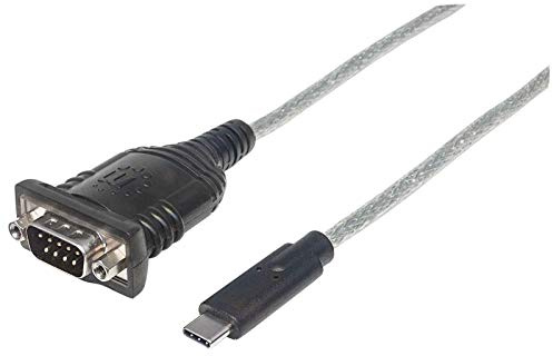 Manhattan USB Typ C auf Seriell-Konverter (Zum Anschluss eines seriellen Geräts an einen USB Typ C-Port, Prolific PL-2303RA-Chipsatz, 0,45 m) DB9-Port 151283