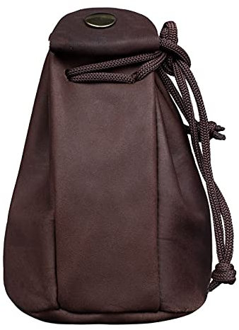 STILORD 'Niklas' Vintage Lederbeutel Münzbeutel Münzbörse Portemonnaie Leder Geldbeutel Geldbörse Kleingeldbörse Schlüssel-Etui Echtleder, Farbe:matt - Dunkelbraun