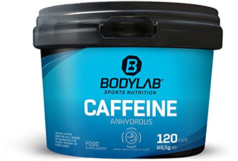 Bodylab24 Caffeine 120 Kapseln, mit 200mg Koffein je Tagesdosis von 1 Kapsel, der Koffeinkick für dein Training