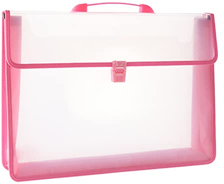 12x16.5 Portfolio A3 PP Plastic Transparent Oxford Cloth Edge Waterproof Pink 1 Pack