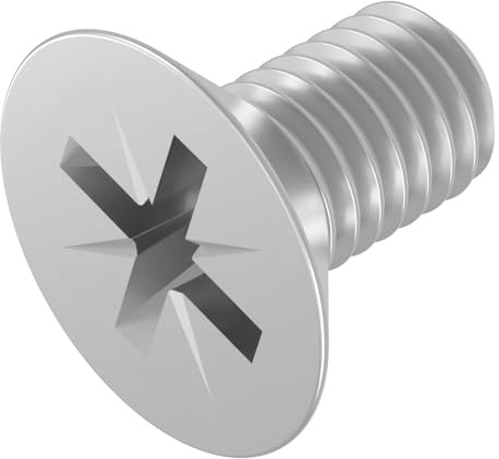 SECCARO Lot de 20 tornillos de cabeza avellanada M6 x 10 mm de acero inoxidable V2A VA A2 DIN 965 Phillips PZ Rosca completa