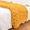 Dazzluxe Chunky Knit Blanket Throw, Soft Chenille Yarn, Handmade Thick Cable Knit Crochet Blanket, Large Throw Blanket for Couch Home Decor, Yellow, 60 * 60 cm