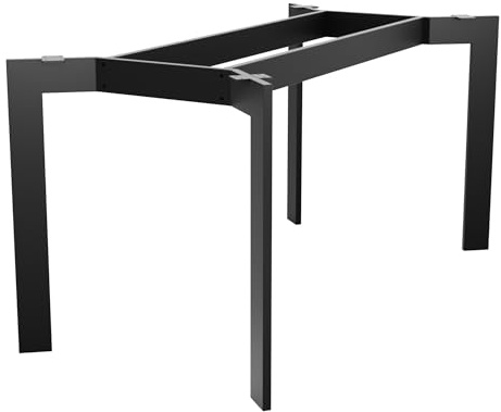 MetaloPro Patas de mesa de metal, patas de escritorio de acero resistente, patas de mesa negras y tornillos, protectores de suelo, estructura trapezoidal, para mesa de centro moderna, mesa de comedor,