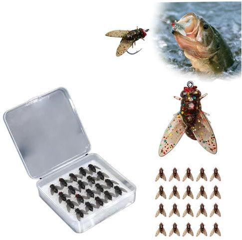 LIUZHIPENG Bionic Fliegenfischköder, 20 Stück, bionischer Fliegenfischköder, kleiner Fliegenhaken, Fliegenfischen, Trockenfliegen, Barsch, Fliegenfischköder, weicher Köder, fügen Sie Fischlockstoff