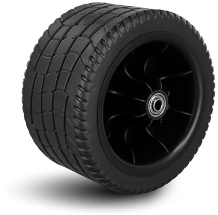 Roue de rechange en polyuréthane avec double roulement - Pièces de rechange pour chariot pliable - Roues de rechange pour chariots de jardin, 4 roues supportant une charge de 250 kg, distance centrale