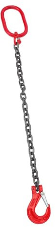 SOIMISS Lifting Chain Sling with Grab Hook, Single Leg 1 Ton Capacity, 1.25m Length Heavy Duty Chain Sling for Industrial Lifting and Construction Use