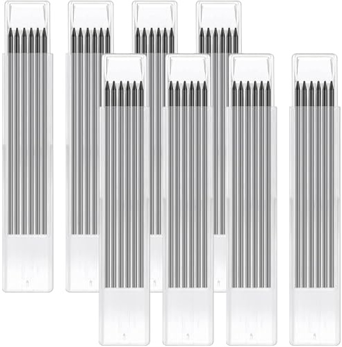 Binnan 48pcs Mine Crayon Chantier, Recharges de Crayons de Charpentier Solides, 2.8mm Crayon de Chantier, pour Crayons de Charpentier Remplacement/Crayon Chantier