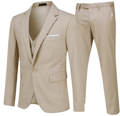 Herrkostym slim fit 3 delar kostymer herrkostym kavaj för bröllop affärer, Griege, L