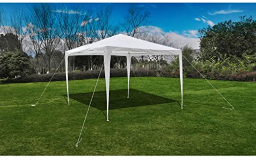 Qnhdfrt Tonnelle de jardin avec toit pyramidal 3 x 3 m - Blanc - Toit robuste et imperméable pour les événements en plein air tels que les barbecues, le camping ou les mariages - Abri facile à monter