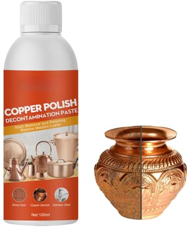 Brass Cleaner,Silver Polish & Metal Cleaner Spray,Brass Clean-er and Copper Polish for Kitchen Accessories,Pans & Metal Surfaces,Rust Removal Cleaning Supplies,Gentle Anti Tarnish Care & Protection