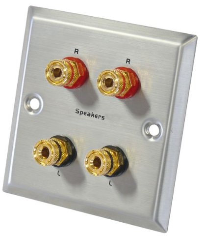 2 Stück - Dynavox Lautsprecher-Wand-Anschlußblende x Bananen-Kupplung