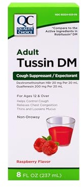 Quality Choice Tussin Dm Cough Supressant/Expectorant Raspberry Flavor 8 Fluid Ounces (237ml)