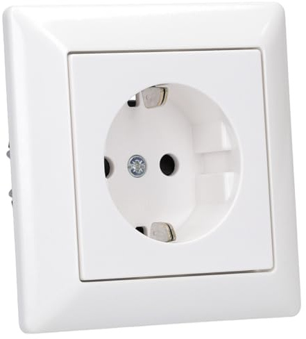JUNG Komplettset AS500: Steckdose A1520KIWW mit erhöhtem Berührungsschutz + 1-fach Rahmen AS581WW Alpinweiß