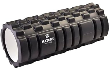 MATCHU - Rouleau de fascia - Rouleau de massage - Disponible en doux, moyen et dur - Disponible en 33x14, 45/90x15, 31x10 et 46x13 cm - Disponible en noir, bleu et orange (Noir)