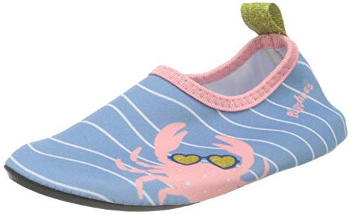 Playshoes Unisex Kinder Barfuß-Schuhe, Blau Pink Krebs, 20/21 EU