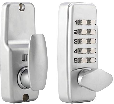 Schlüsselloses Türschloss, Schlüsselloses Türschloss mit Zahlencode, Zahlenkombination von 2 bis 8 Ziffern, Sicherheitscode, Wasserdicht, mit Einsteckschloss und Rückplatte mit doppelter Funktion