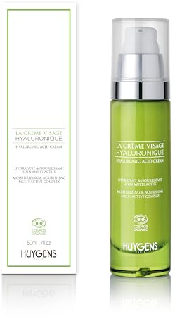 La Crème Hydratante - 100% Hydratation Immédiate - Crème à l'Acide Hyaluronique BIO HUYGENS - Revitalise & Lisse - 50ml - 100% naturelle - Made In France