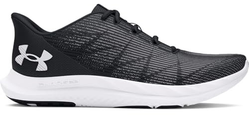 Under Armour UA Charged Speed Swift Baskets pour hommes, chaussures de sport respirantes, noir/blanc/blanc