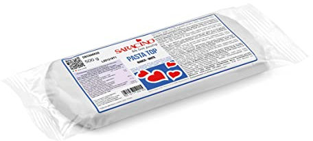 Saracino Pasta di Zucchero Top Bianca per Copertura da 500 g senza Glutine Made in Italy