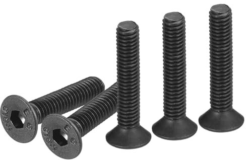 DTGN Tornillos de Cabeza Avellanada con Hexágono Interior M3-0.5x16mm, Paquete de 50 Tornillos de Cabeza Plana de Acero al Carbono con Recubrimiento de Óxido Negro