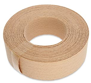 WoodPress 40mm Real Beech Edging Tape - 7.5m Iron On Edging Strip - Pre-Glued Wood Veneer Edging Tape for DIY Application - Edge Banding for Furniture Restoration - Hot-Melt Adhesive Wood Trim Edging