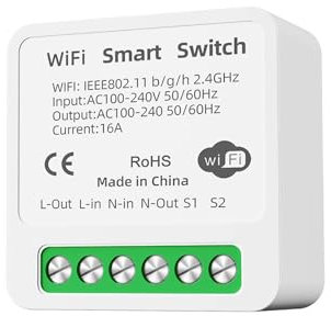 GERUI Smart Lichtschalter Modul,WLAN Bluetooth Schalter Smart Home Wireless Switch Fernbedienung Mini-DIY Schalter Passt hinter Wandschalter,Kompatibel mit Alexa Echo, Google Home, Smart Life/Tuya
