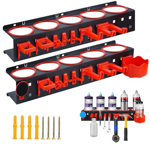 Support Mural pour Flacon Pulvérisateur, 2 Pièces DIY Porte Outils Mural Support De Canette Aérosol, Atelier Garage Rangement Outils, Organiseur pour Outils De Nettoyage, Accessoire pour Atelier