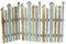 dekorativer farbiger Dekozaun Holz-Zaun Jäger-Zaun 3 Elemente zum klappen - ca. 120 cm lang x 75 cm hoch (3)