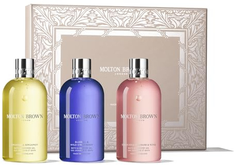 Molton Brown Floral & Fruity Bath & Shower Gel Gift Set for Women - Trio of 300 ml Luxury Scented Bath & Shower Gel, Body Care Beauty Set