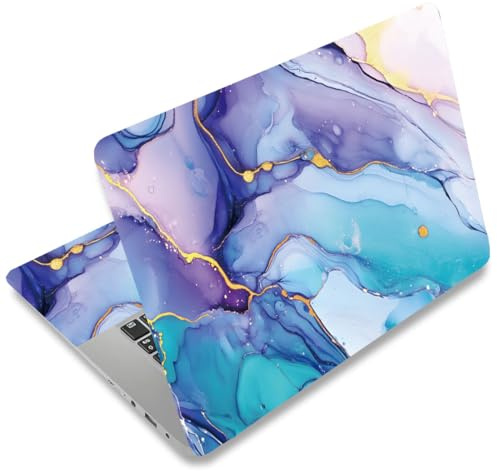 SUPERDANT Adesivo Protettivo Per Notebook Con Motivo Marmo Blu Viola Decorazione Universale Per PC 12 15.6 Pollici Pellicola Copertura Riutilizzabile