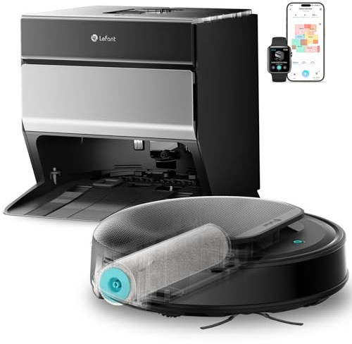 Lefant M5 MAX Robot Aspirapolvere e Lavapavimenti con Mappatura, 23.000Pa, Rullo Lavapavimenti 20 cm, Zero-Groviglio, Lavaggio Rullo 75 °C + Aria Fredda, dToF + PSD 2.0, App/Alexa, Argento