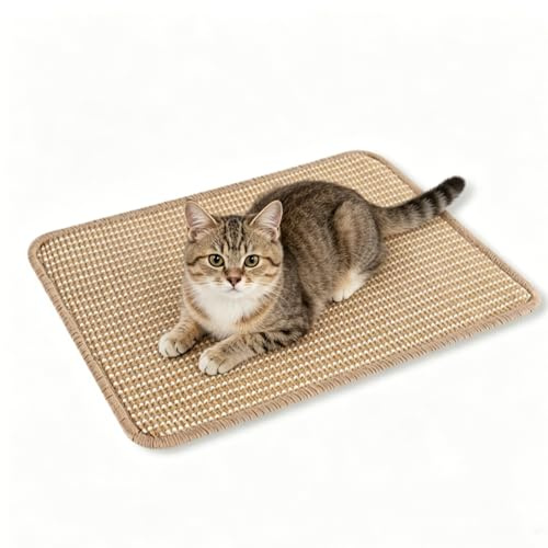 Rabbit Scratch Mat, 15.75x11.81 Inch Cat Scratching Mat | Natural Sisal Bunny Scratching Board, Rabbit Mat Claws & Teeth Care for Small Pet Cage Chewing Bedding Sleeping Nest