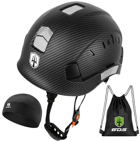 GREEN DEVIL Mervex Vent - Casco de seguridad EN 397 | Casco de trabajo ABS con suspensión de 6 puntos | Ventilado | Ajuste con una sola mano 53-63 cm | Para construcción e industria