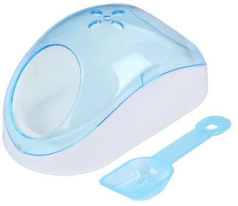 Générique Bain de Sable pour Chinchillas et Hamsters en Plastique Portable Bleu Ciel 6.30X3.35X2.36In avec Pelle à Sable, adapté pour Maison et Voyage extérieur Couleur Aléatoire