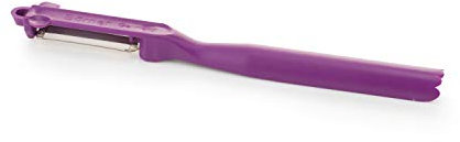 Börner Kombischäler • Universalschäler mit rostfreier Edelstahl-Klinge • Sparschäler für Gemüse & Obst • Gemüseschäler für schälen, ausstechen & garnieren • Schäler (Violett)