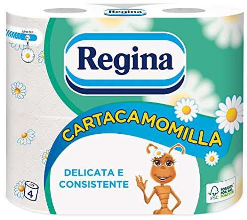Regina Toilettenpapier cartacamomilla – 3 Packungen mit 4 Rollen [12 Rollen]