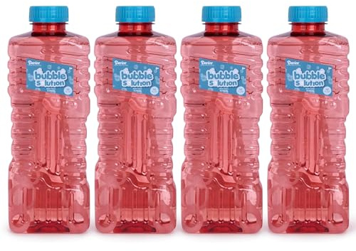 Darice 4 Bottles 32 OZ Bubble Solution Refill - Large, Easy-Grip Bottles for Bubble Guns, Wands, Bubbles Machines Refill