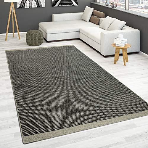 Paco Home Alfombra Tejida A Mano Tejido Plano 100% Lana Estilo Escandinavo Dif. Colores, tamaño:80x150 cm, Color:Gris