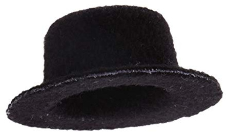 Inzopo - Sombrero de melón para muñeca (1:12, escala de casa, 12 colores, negro, 40 x 20 mm)