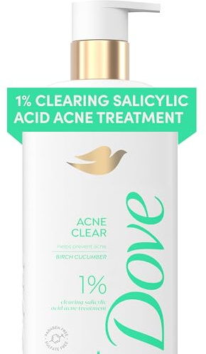 Dove Serum Body Wash Acne Clear for troubled skin with Salicylic Acid 18.5 Fl Oz