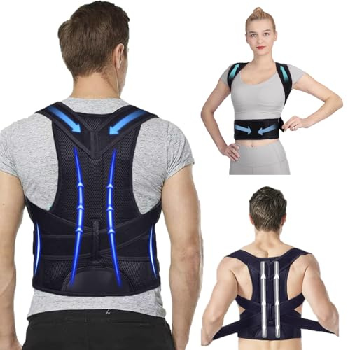 Posbaer Soporte recto para la espalda, cómodo y ajustable, corrector de postura, espalda para hombre y mujer, abre tus hombros