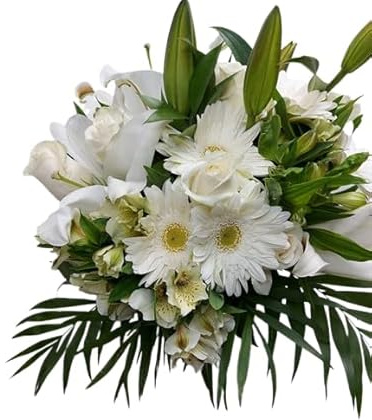 DECOALIVE| Ramo Nicolle Natural Flores Blancas para el Hogar