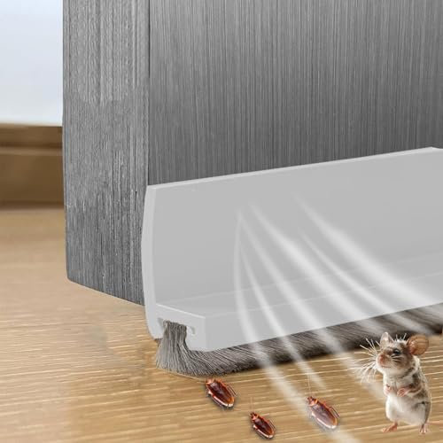 Joint de Porte, Boudins de portes et isolation, Bande d'étanchéité de fond de porte maison auto - adhésif anti - insectes anti - poussière insonorisé porte de chambre à coucher en silicone (Blanc)