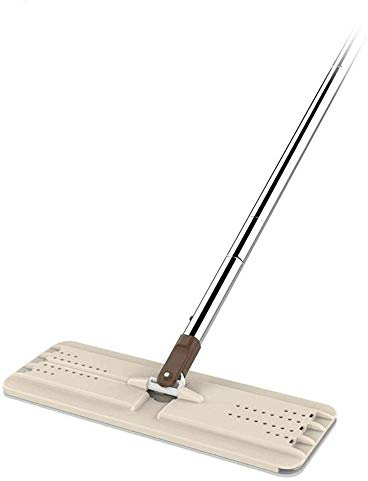 Roterande mopp， Mopp, roterande plattmopp av lövträ med handtag i rostfritt stål, tvättbara återanvändbara golvmoppdynor