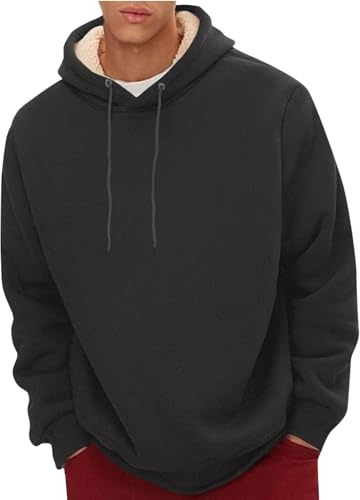 Sudaderas Hombres Cremallera Polar Chaqueta De Hombre Invierno Deportiva Termicas Casual Hoodie Sudadera Ropa De Trabajo Entretiempo Básica Jersey Sweatshirt(Negro,3XL)