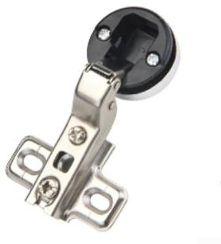 Oniissy Bisagras de cristal para puerta de armario, paquete de 2, bisagras de acero laminado en frío con cubierta para puertas de muebles de armario, grosor de copa de 11 mm, 35 mm de diámetro, se