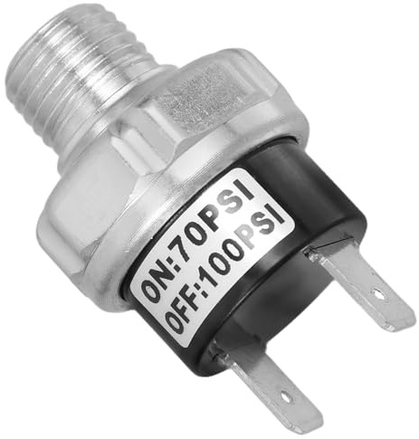 POPETPOP Interruptor de Presión para Compresor de Aire Pequeño Regulador de Alta y Baja Presión Control Preciso de Agua Gasóleo y Aceite Material Robusto y Duradero