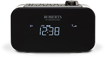 Roberts ORTUS2BK DAB+/DAB/FM Alarm Clock Radio with USB Smartphone Charging - Black